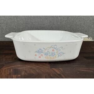 Vintage Corning Ware Cornflower Blue Ribbon Casserole Dish